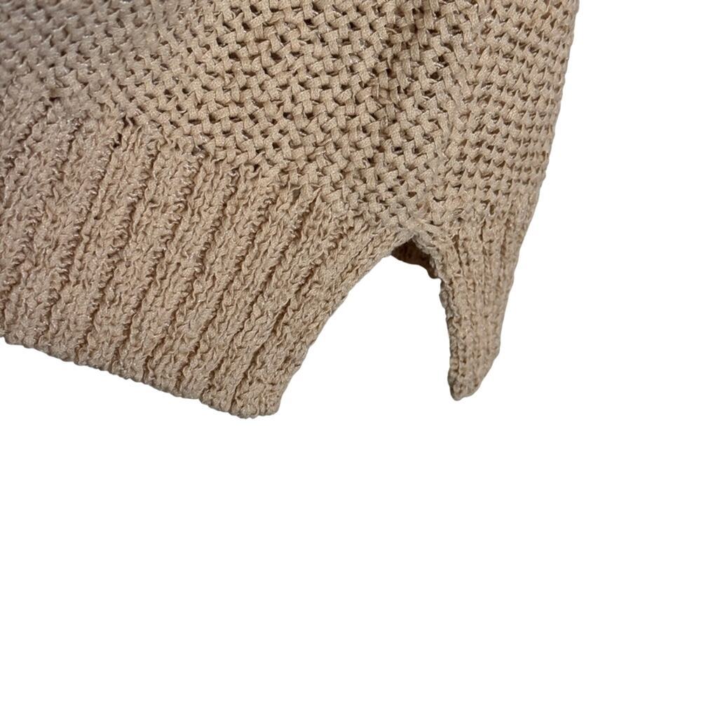 Boston Proper Cotton Knit V-Neck Sweater Tan Size M — image 4 of 5